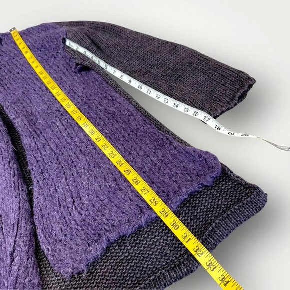 Helen Welsh Vintage Mohair Wool Blend High Side Slit Open Cardigan Size M Purple - Picture 15 of 16